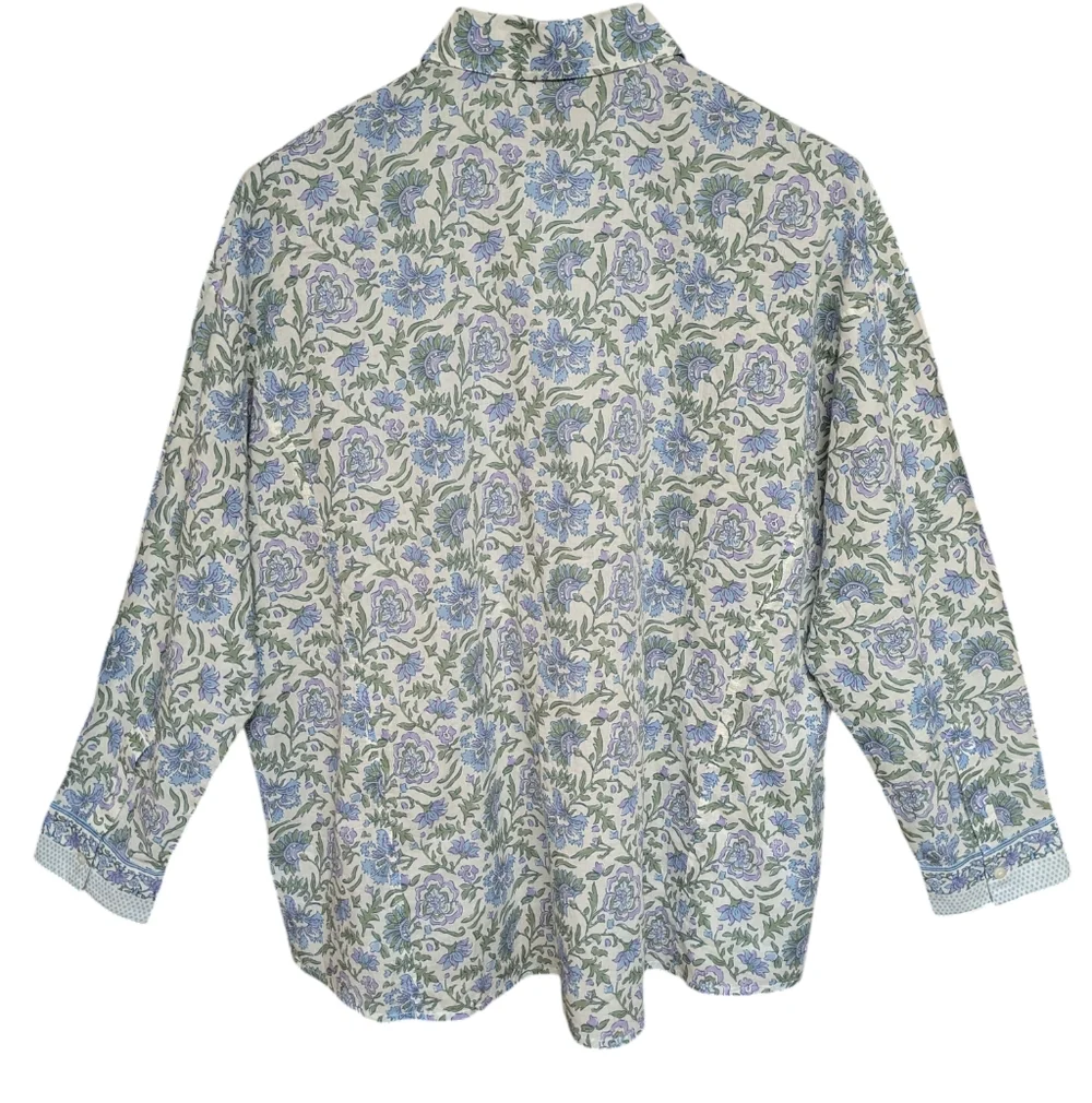 Vineyard Vines Cotton Floral Long Sleeve Top Size 16 - Picture 2 of 11